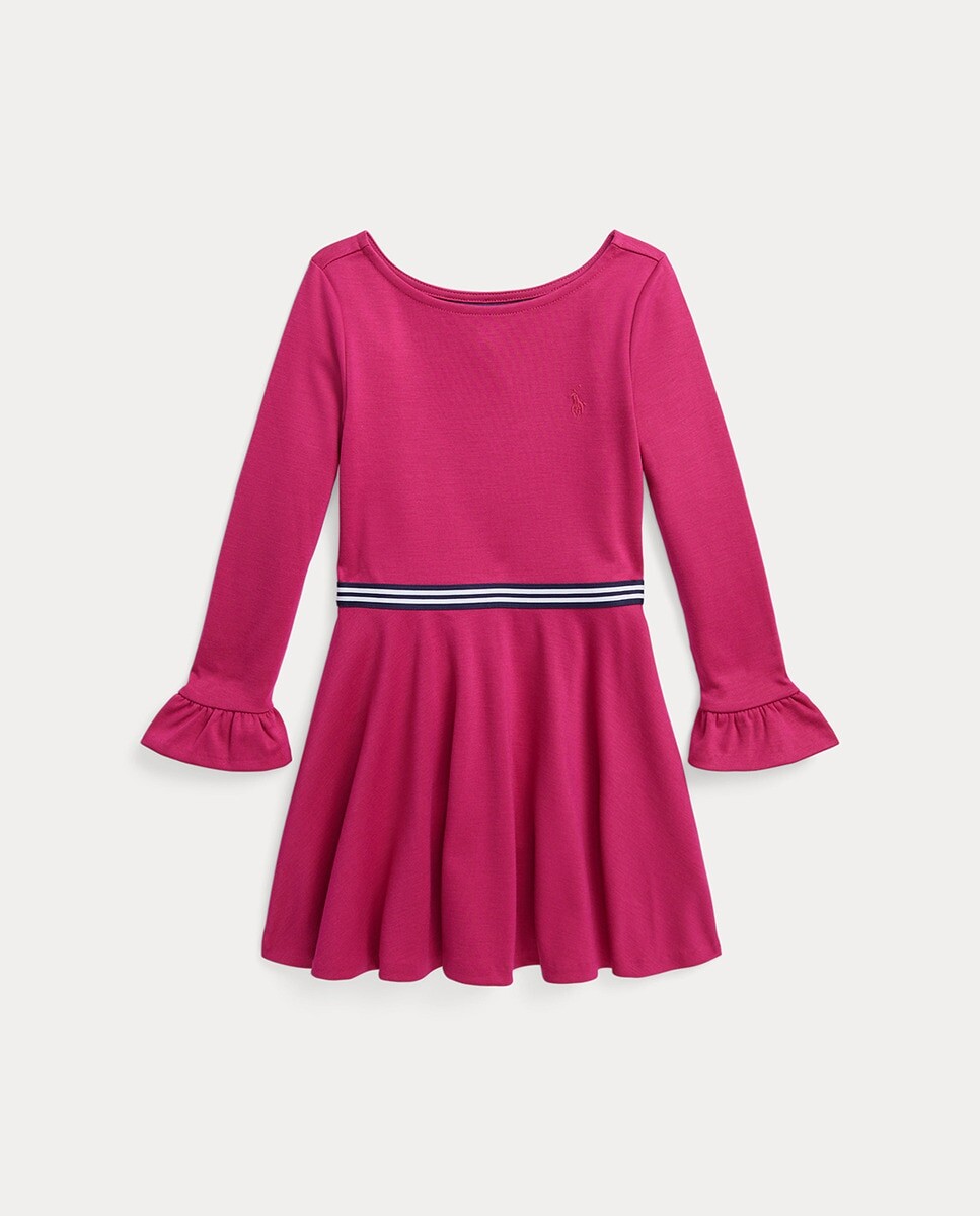 

Розовое платье для девочки с длинными рукавами Polo Ralph Lauren, розовый