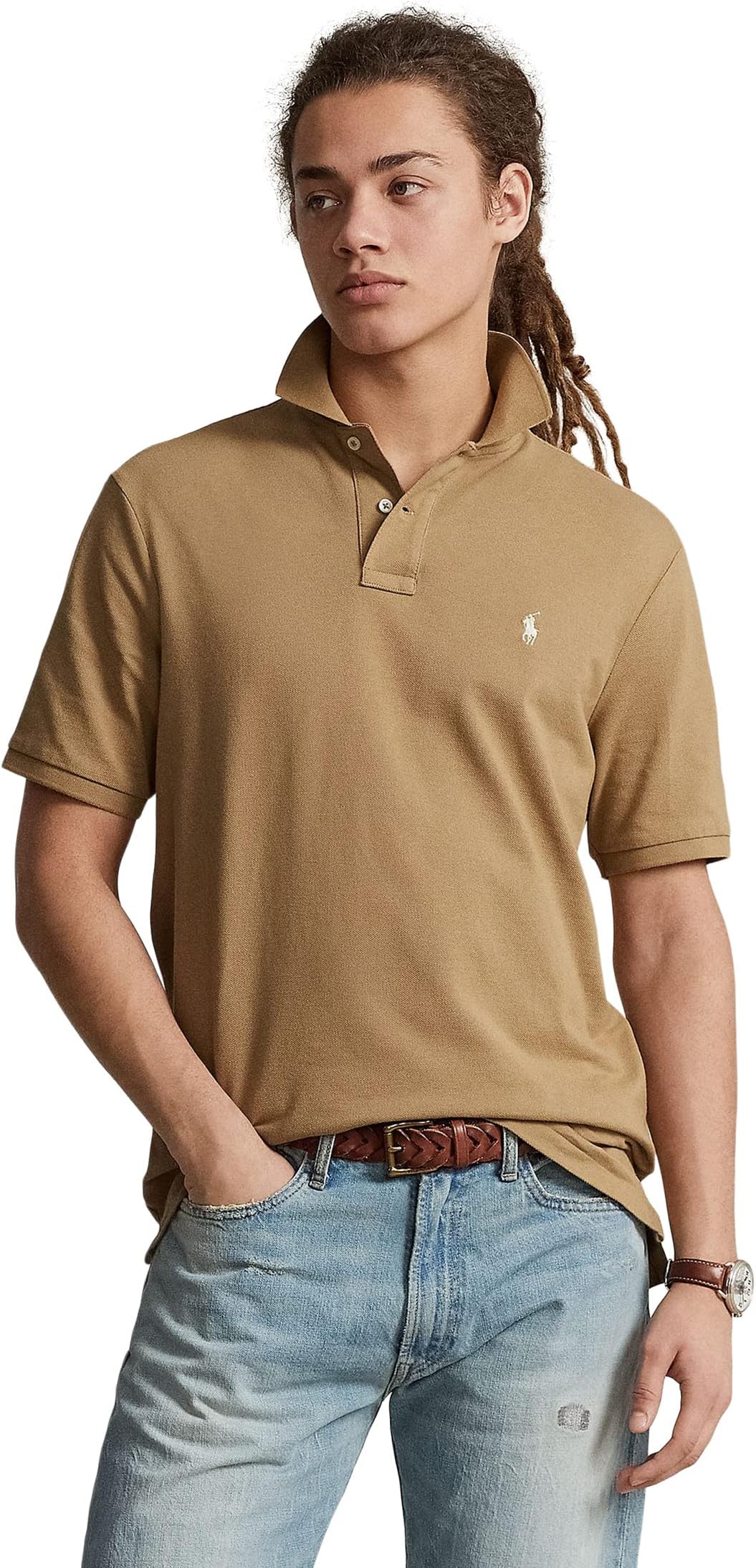 Рубашка-поло Classic Fit Mesh Polo Shirt Polo Ralph Lauren, цвет Cafe Tan