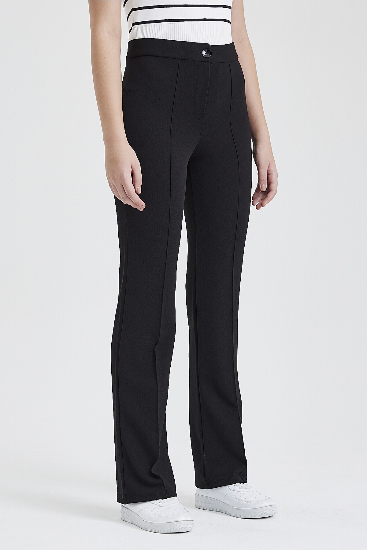 Женские черные облегающие брюки-палаццо с высокой талией macharelbasic, черный finn flare брюки палаццо с высокой талией