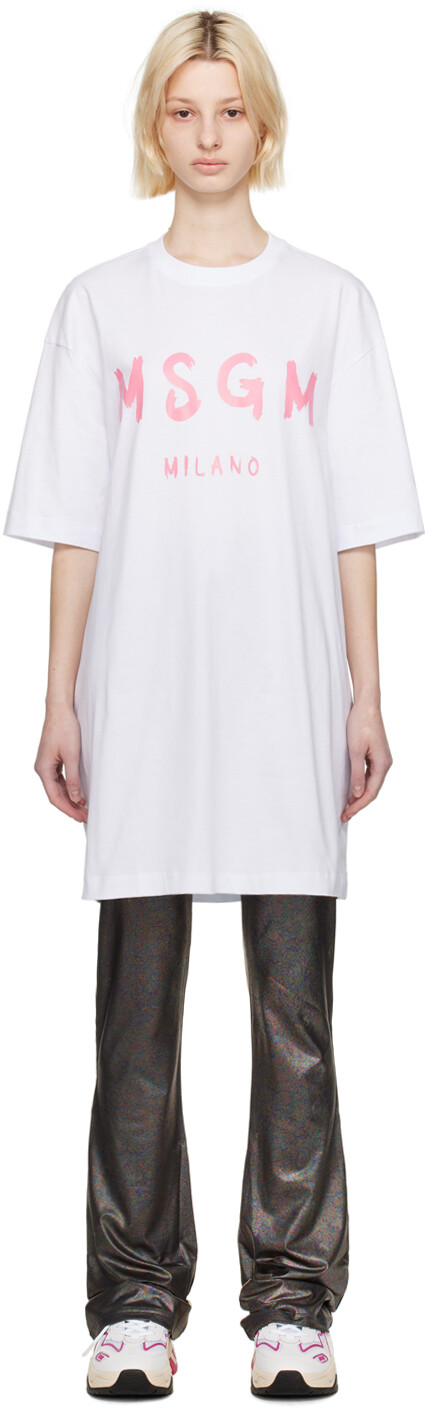 

MSGM Белая футболка с круглым вырезом, Белый