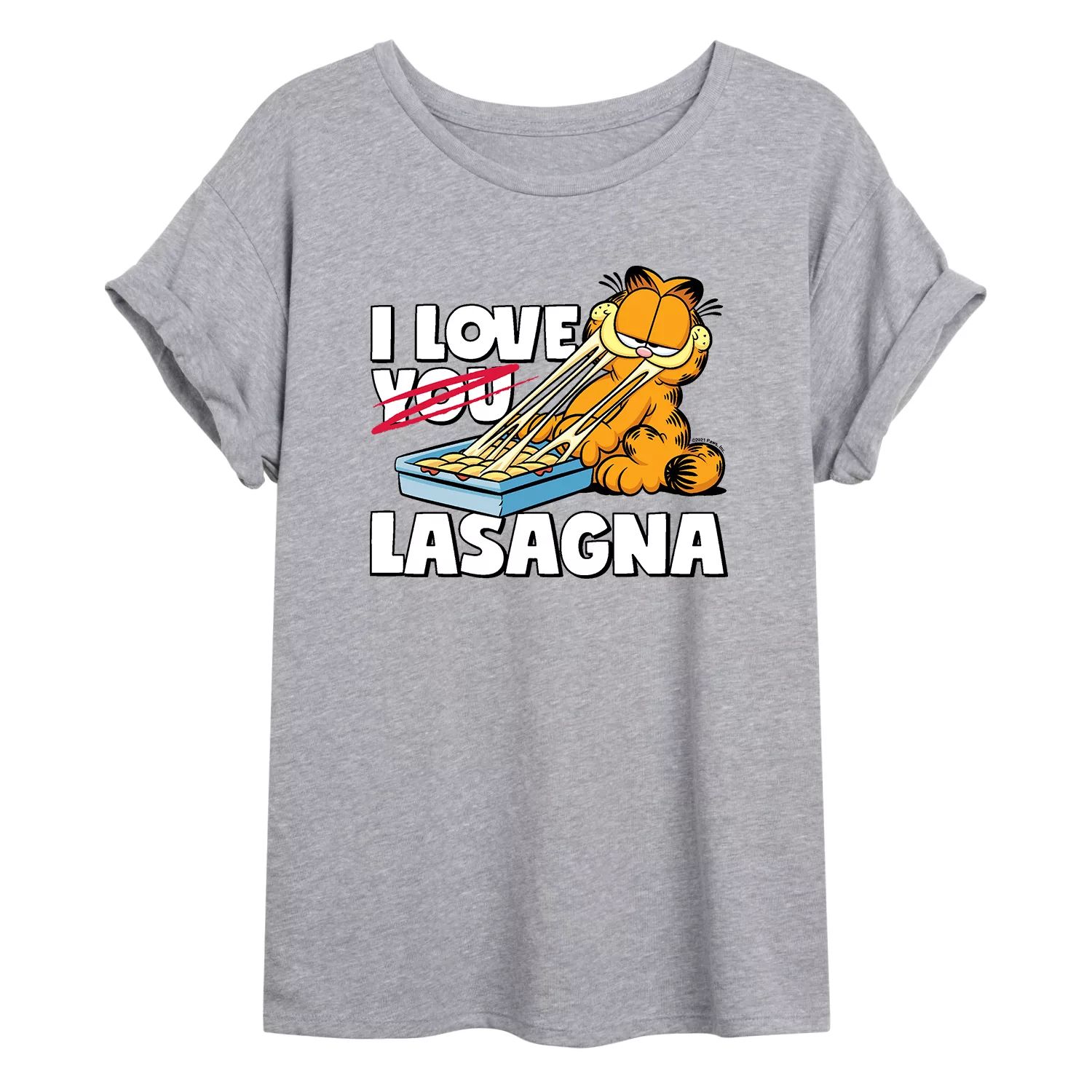 Струящаяся футболка Garfield Love Lasagna для юниоров Licensed Character garfield lasagna party [switch]