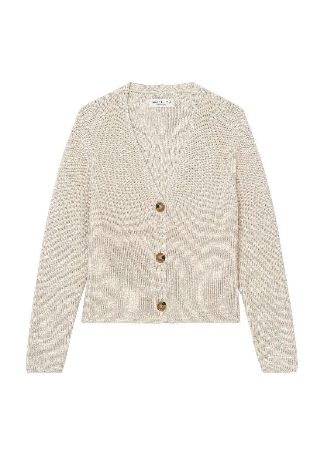 

Кардиган Marc O'Polo V Neck relaxed cropped, цвет sandy melange