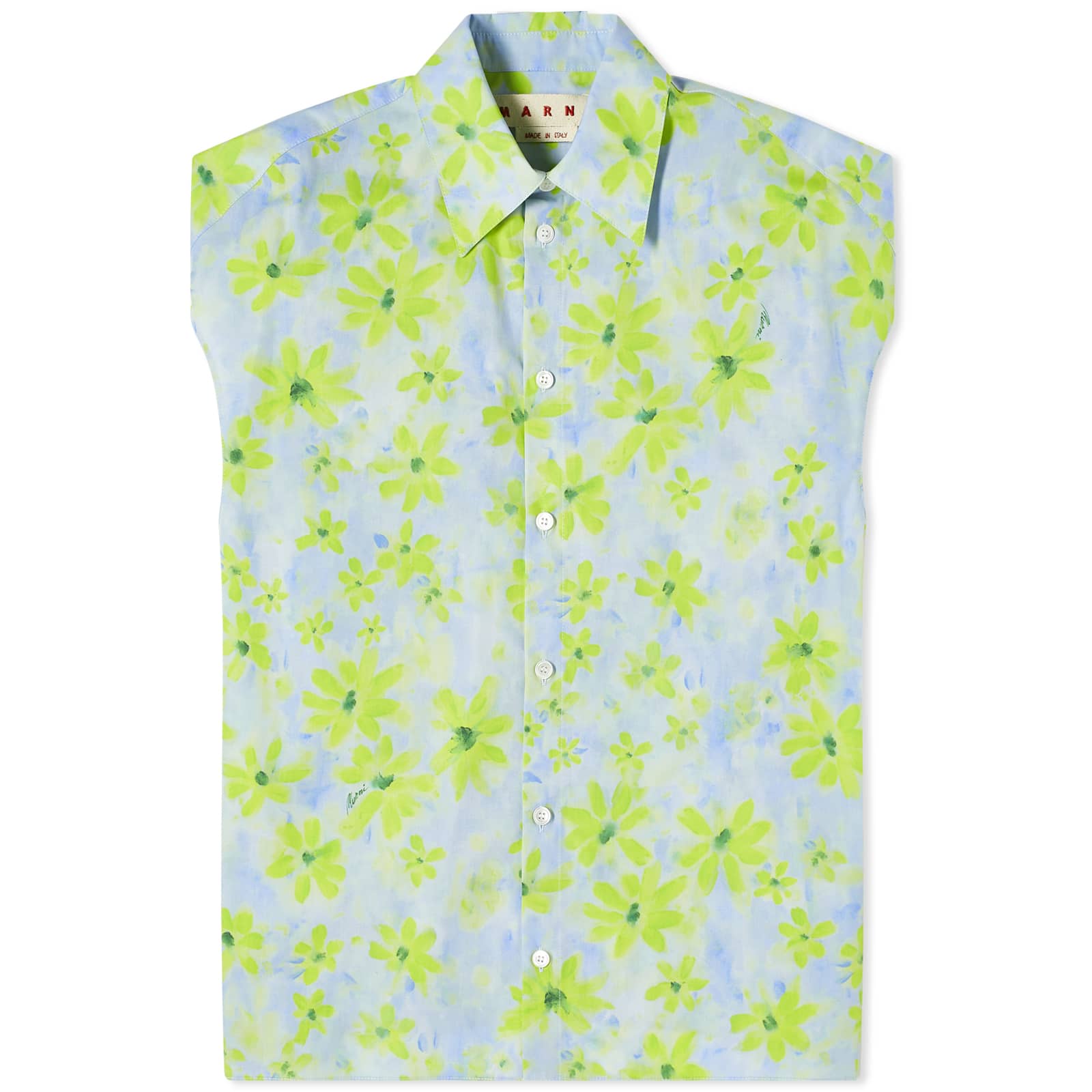 Рубашка Marni Cocoon Sleevless Printed, цвет Aquamarine marni топ без рукавов