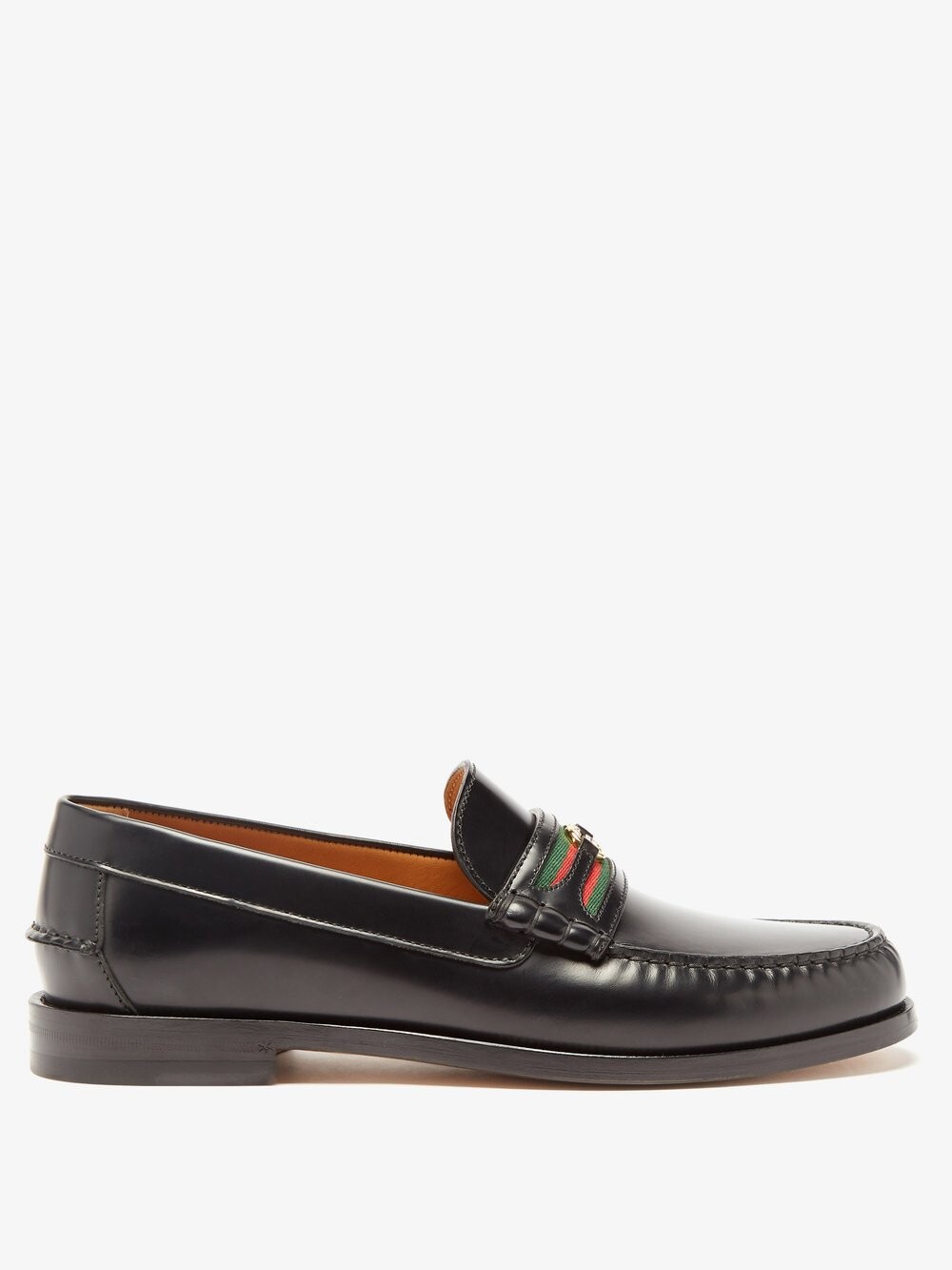 

Кожаные лоферы с полосками web Gucci, черный