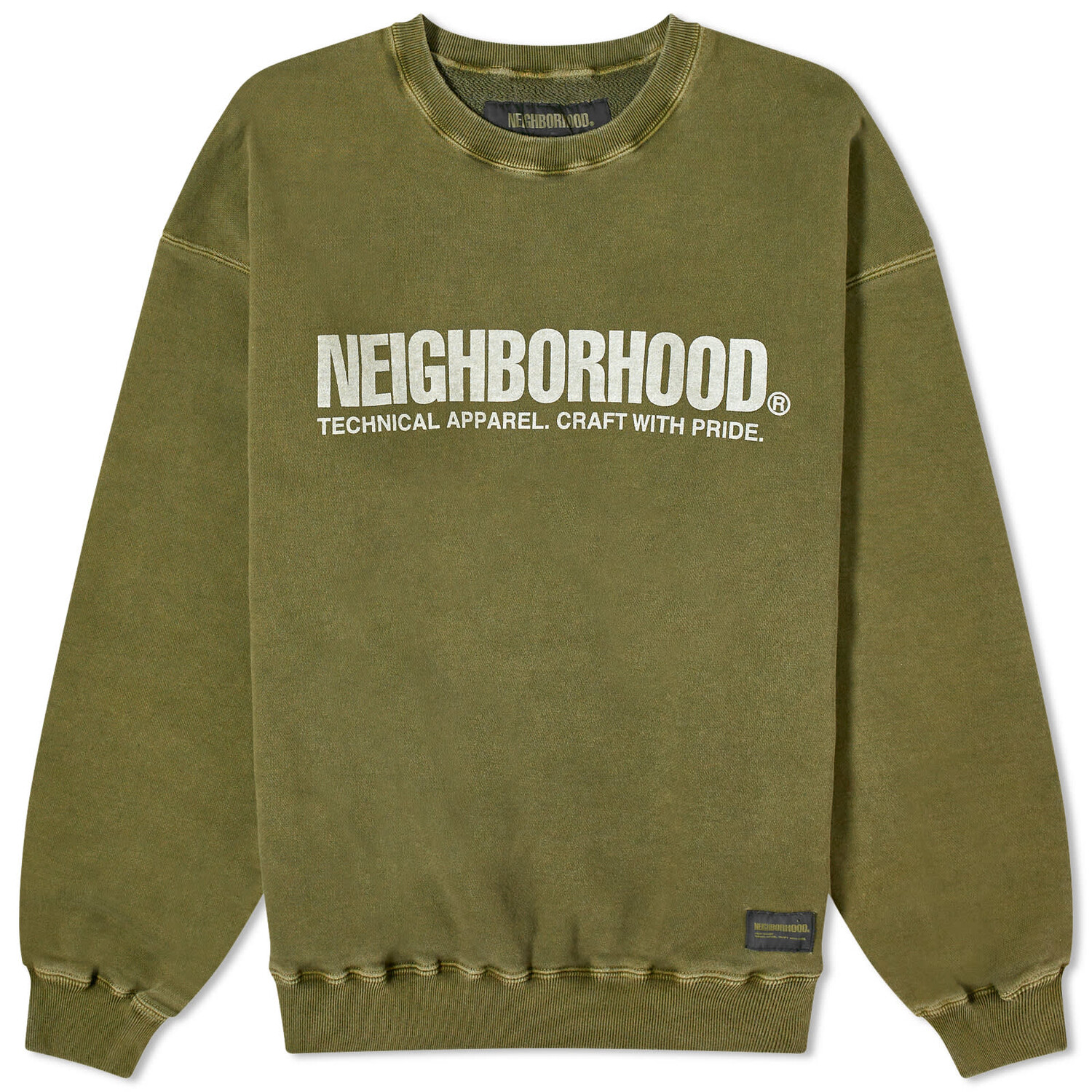 

Свитер Neighborhood Pigment Dyed Crew, цвет Olive Drab