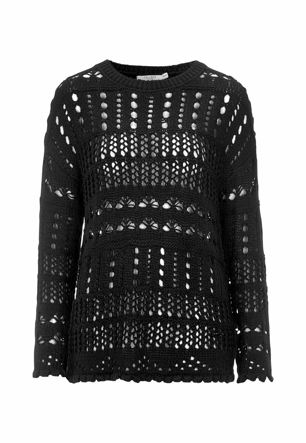 цена Вязаный свитер WITH OPENWORK Cellbes Of Sweden, цвет black