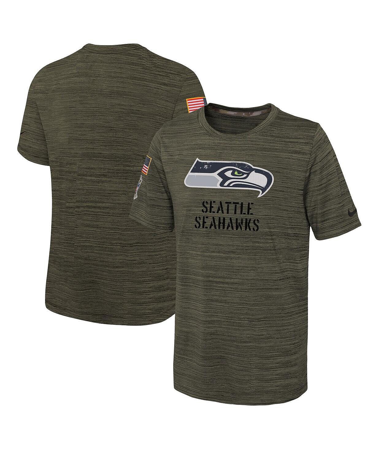 

Оливковая футболка Big Boys Seattle Seahawks 2022 Salute To Service Velocity Nike