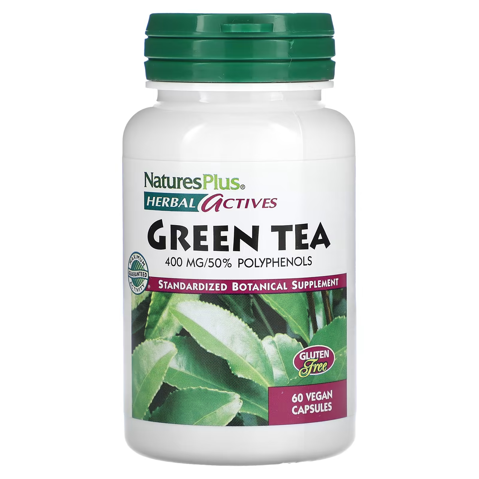 Зеленый чай NaturesPlus Herbal Actives, 400 мг, 60 веганских капсул зеленый чай naturesplus herbal actives 400 мг 60 веганских капсул