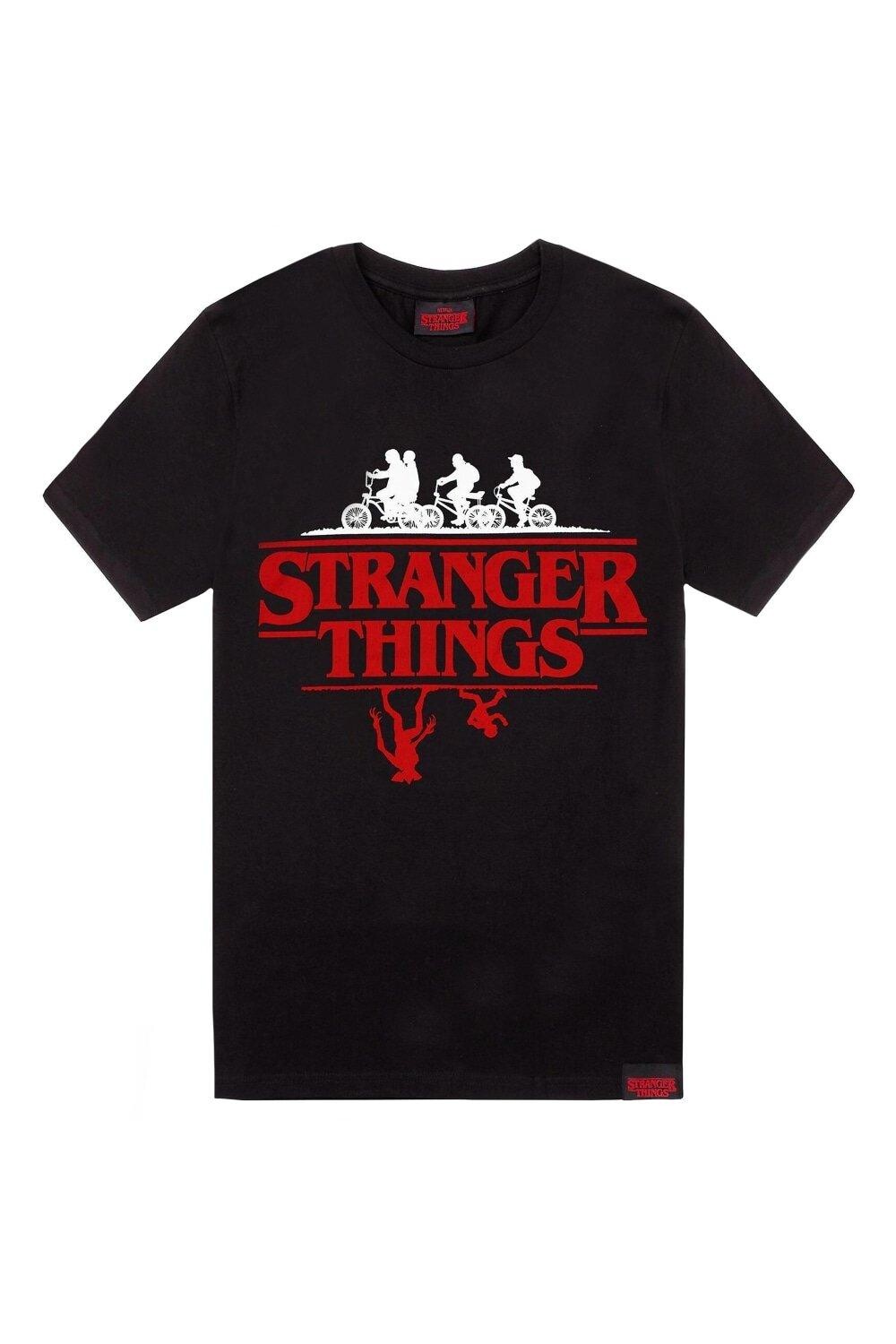 

Перевернутая футболка Stranger Things, черный
