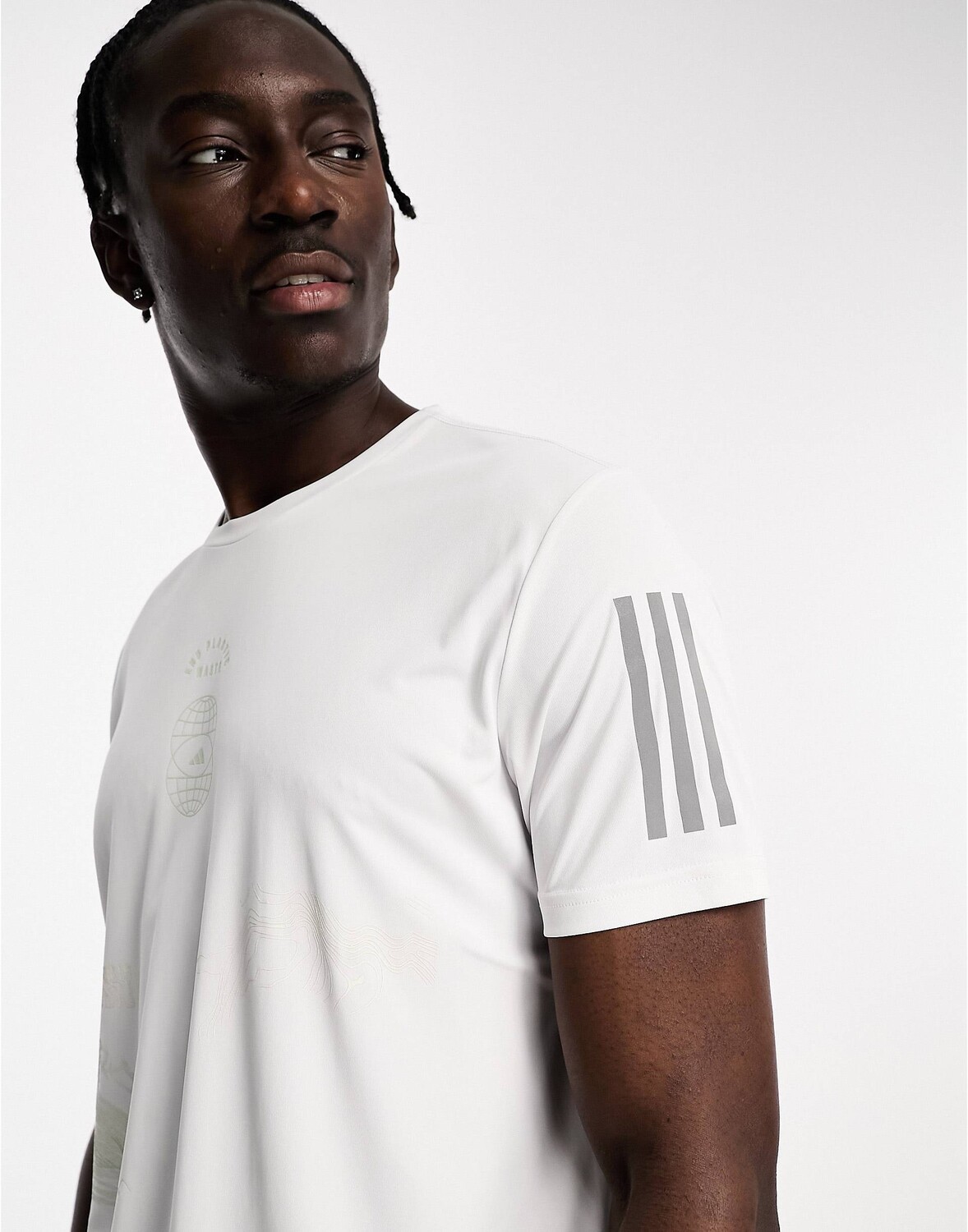

Белая беговая футболка adidas adidas performance, Белый