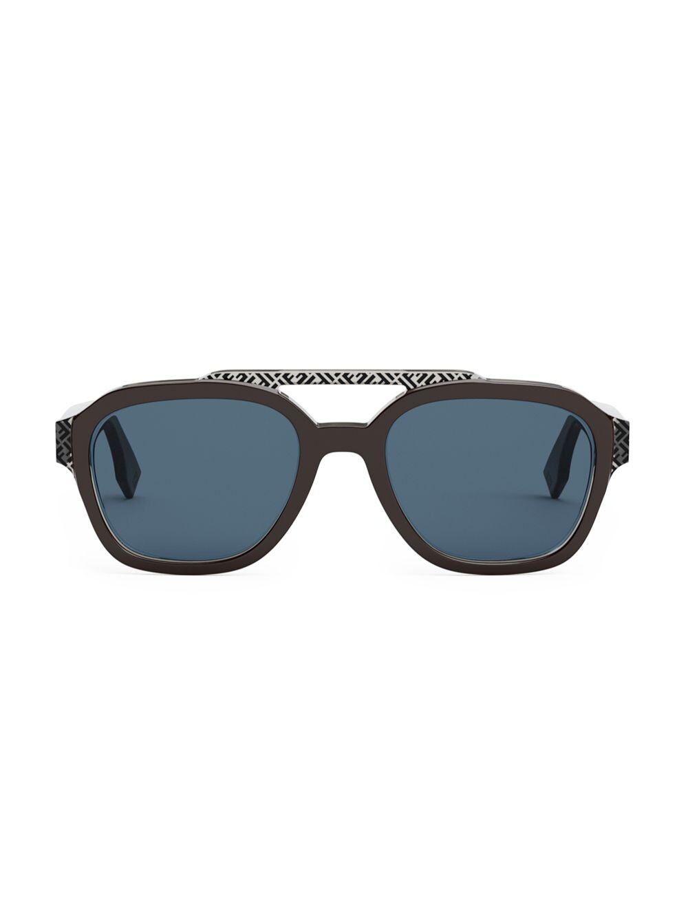 

Солнцезащитные очки из ацетата с логотипом 52MM Fendi, коричневый
