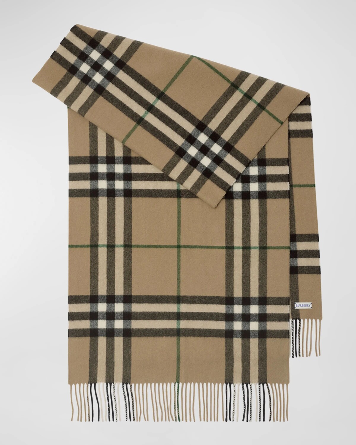 

Кашемировый шарф в стираную клетку Burberry, цвет Linden