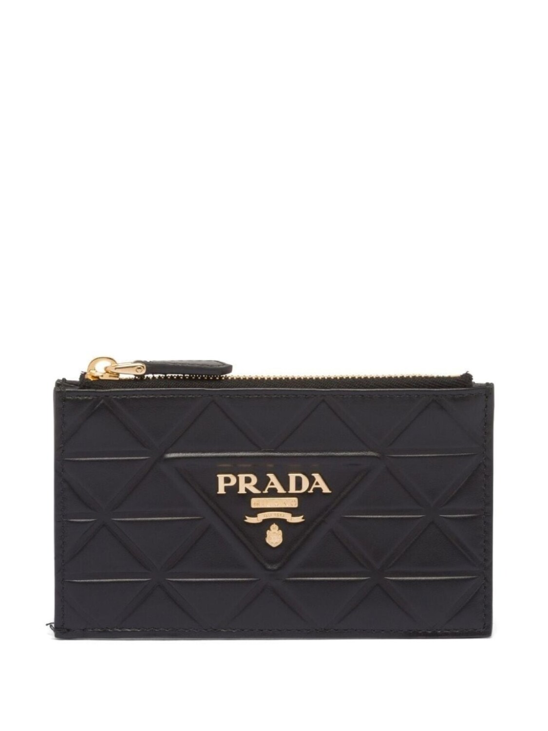 

Prada стеганый картхолдер с логотипом, черный