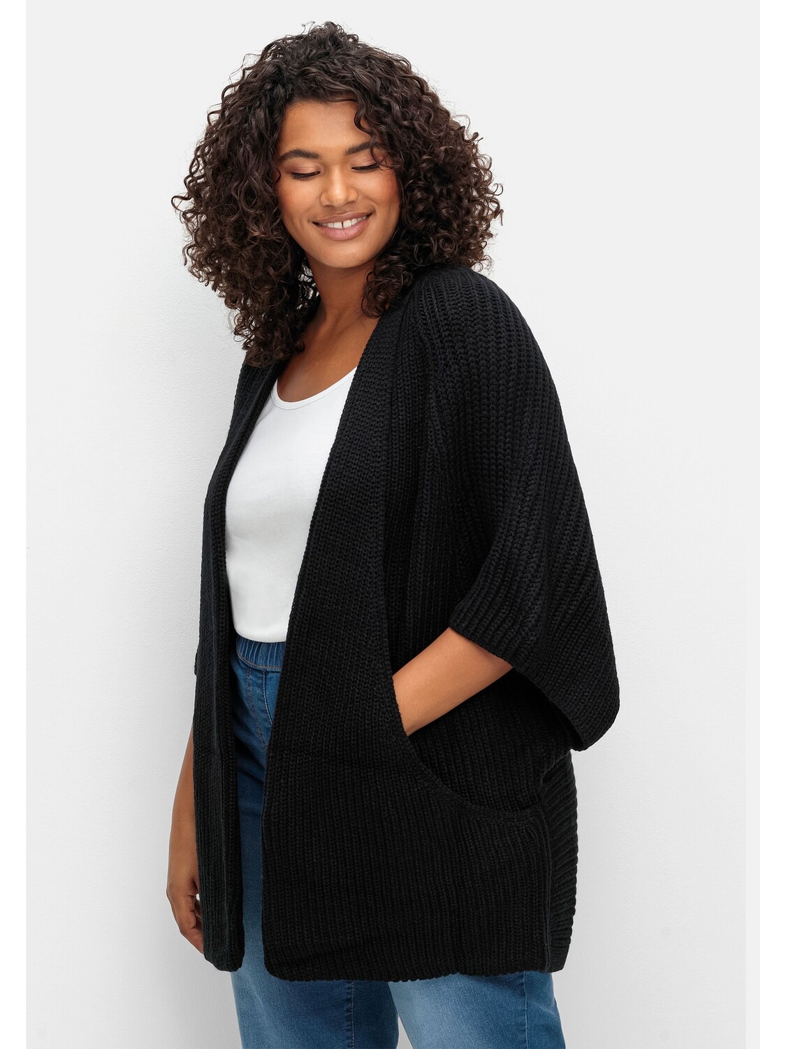 

Кардиган sheego Strickjacke, черный