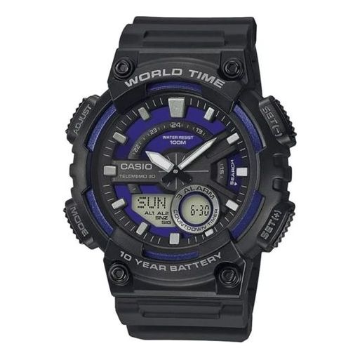 Часы Casio Small Warrior Analog-Digital Watch 'Black Royal Blue', черный цена и фото