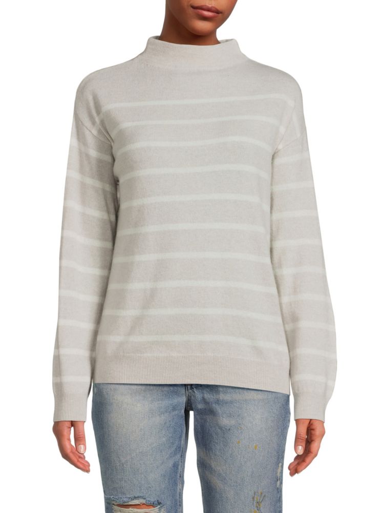цена Полосатый кашемировый свитер Amicale, серый