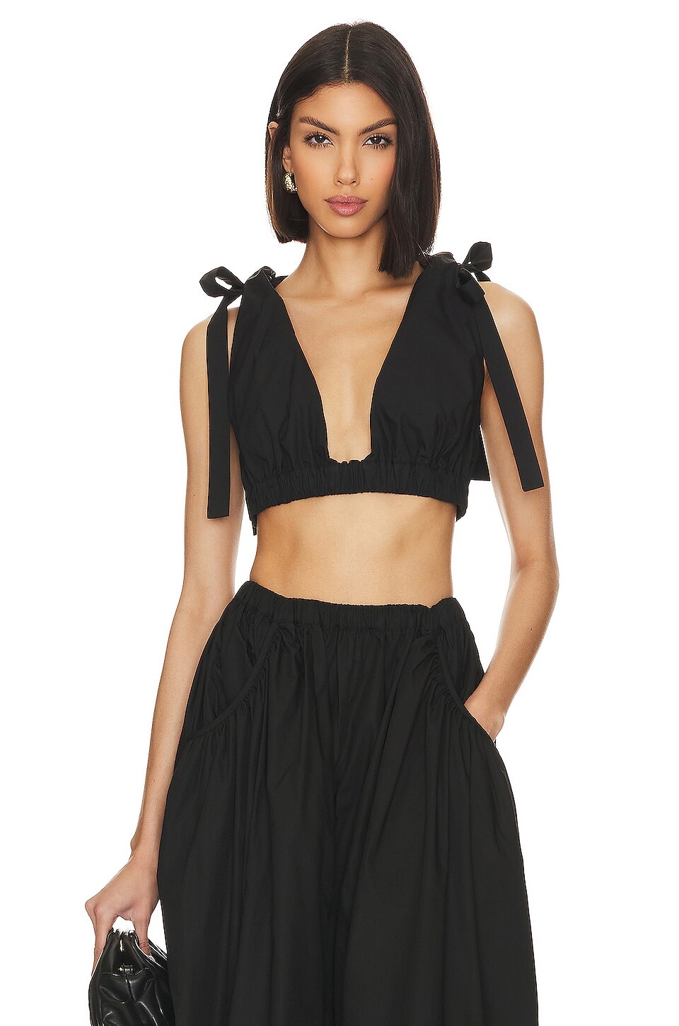 

Топ L'Academie Arman Poplin Crop, черный