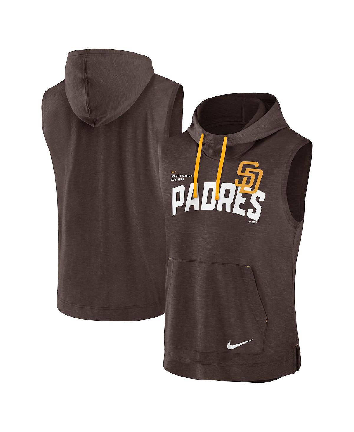 Мужская коричневая футболка без рукавов с капюшоном San Diego Padres Athletic Nike плетеное кресло san diego 10551 62 23 brafab