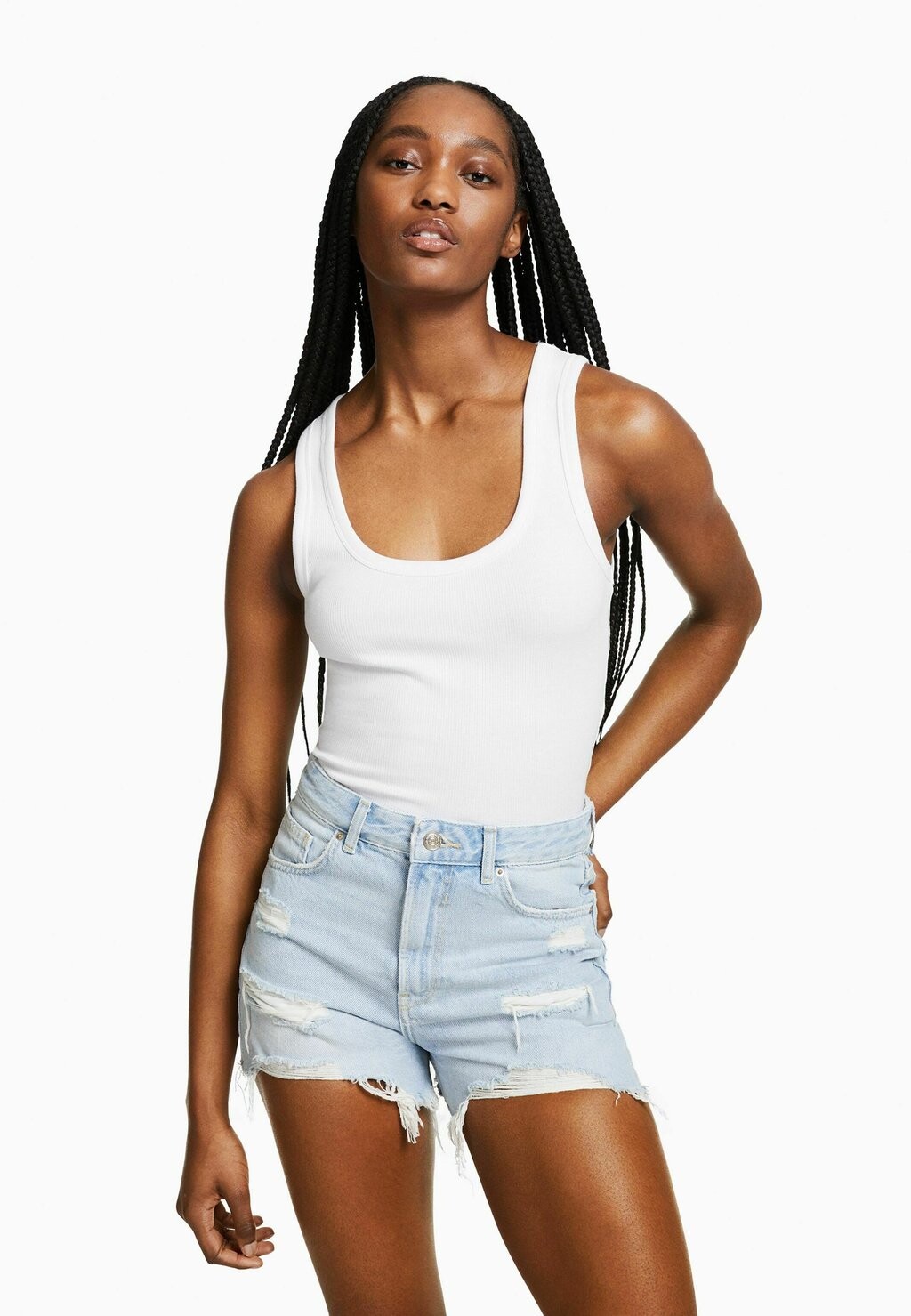 

Джинсовые шорты Bershka, синий