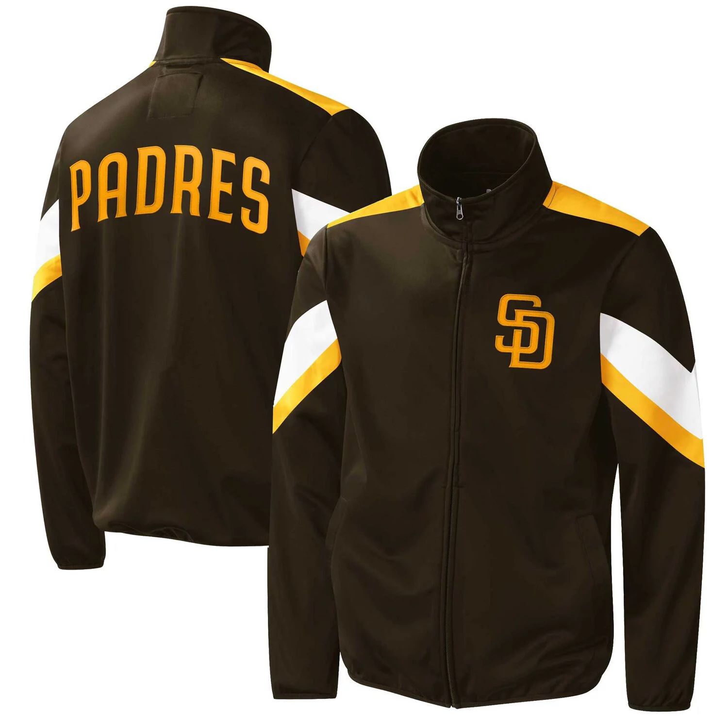 Мужская спортивная куртка Carl Banks Brown San Diego Padres Earned Run с молнией во всю длину G-III мужская коричневая куртка san diego padres camo с молнией во всю длину stitches коричневый