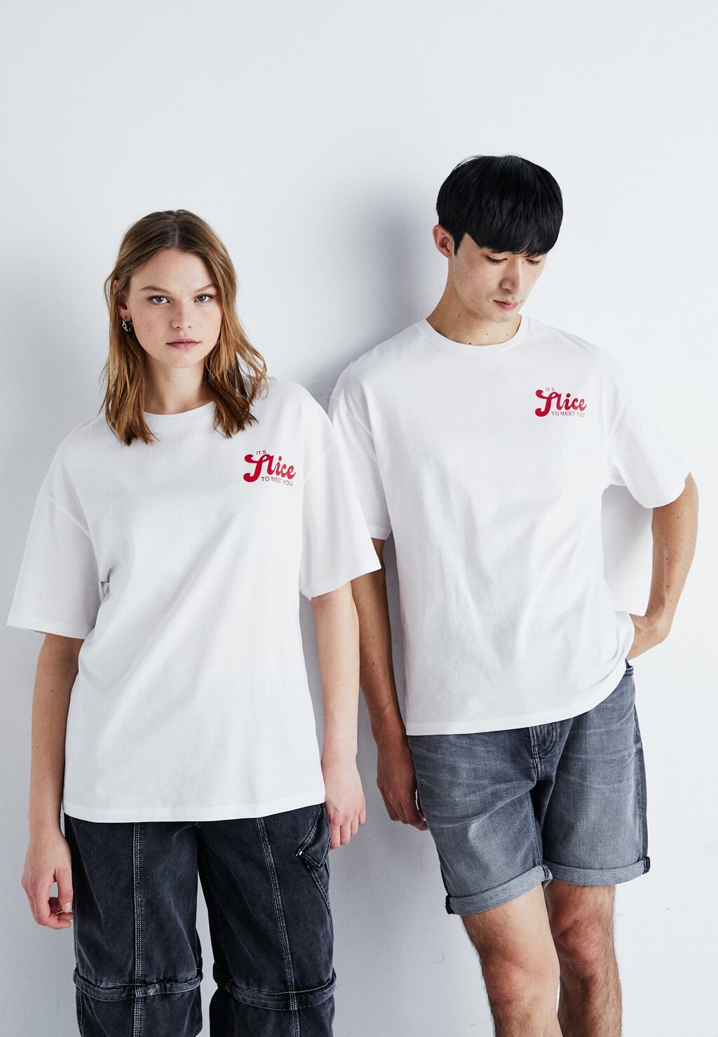 

Футболка с принтом Jorpizza Tee Crew Neck Unisex Jack & Jones, цвет bright white