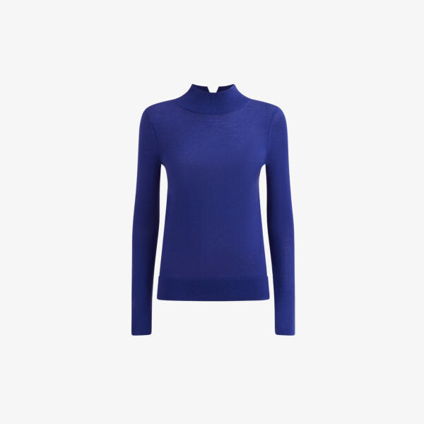 

Шерстяной топ Kylie с высоким воротником Reiss, синий
