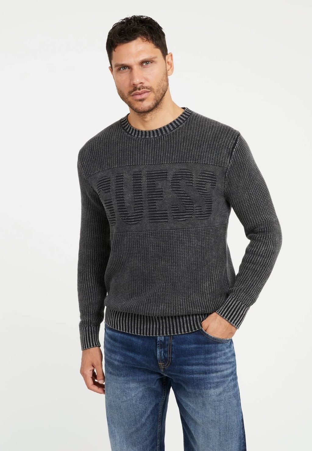 

Свитер FRONTLOGO Guess, черный