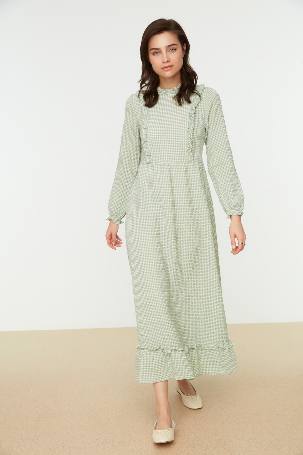 

Платье - Зеленое - Фигуристка Trendyol Modest, зеленый