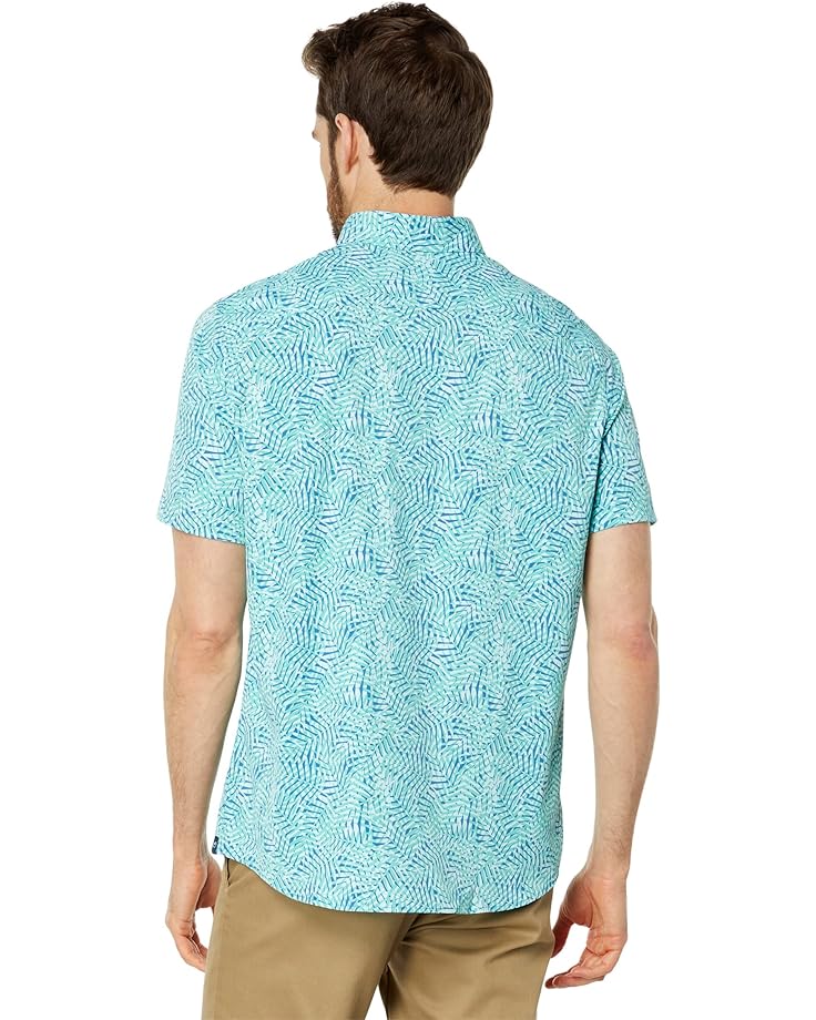 Рубашка Southern Tide Short Sleeve Intercoastal Vibin Palm Sport Shirt, цвет Atlantic Blue