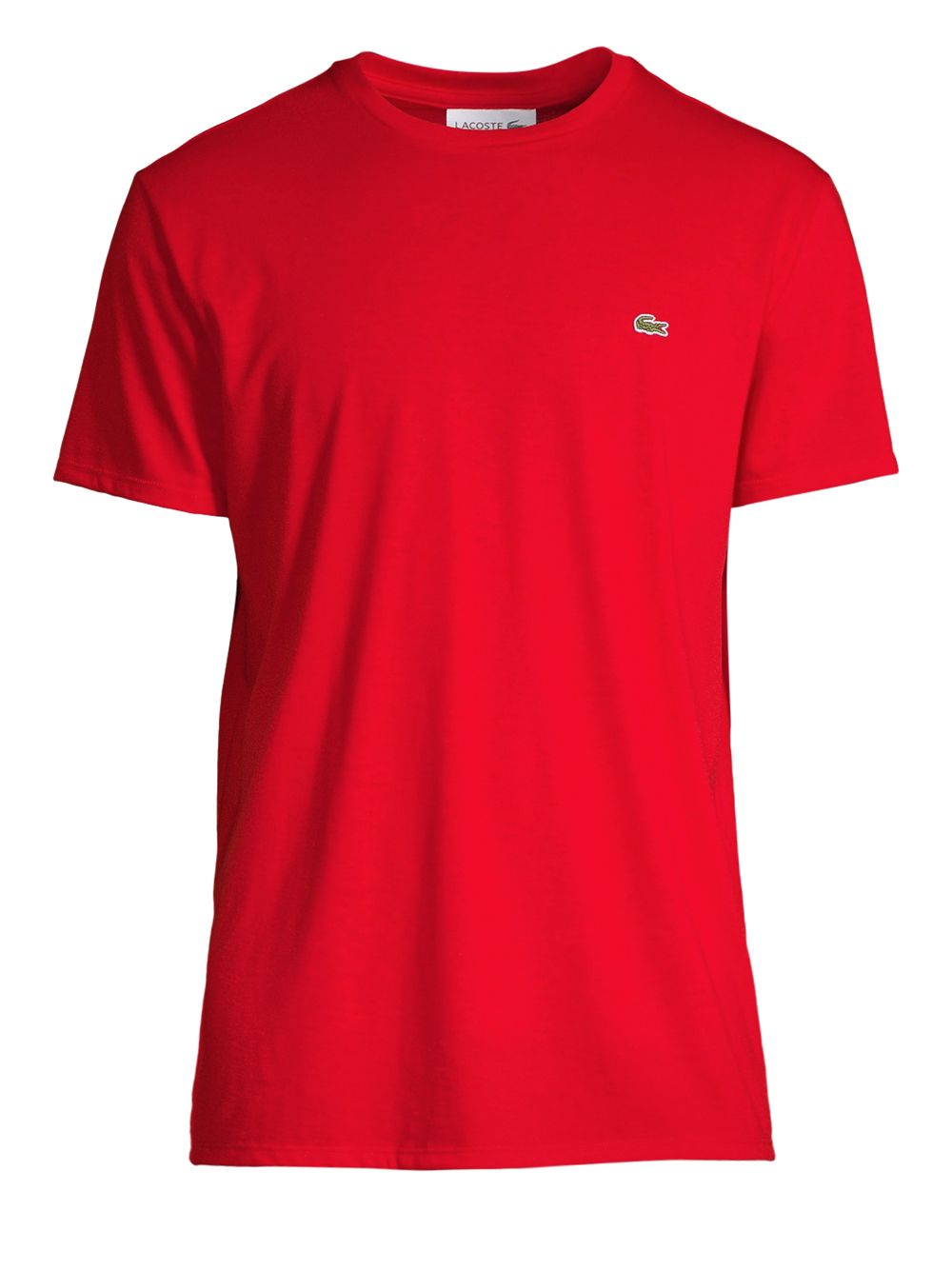Хлопковая футболка с круглым вырезом Lacoste, красный