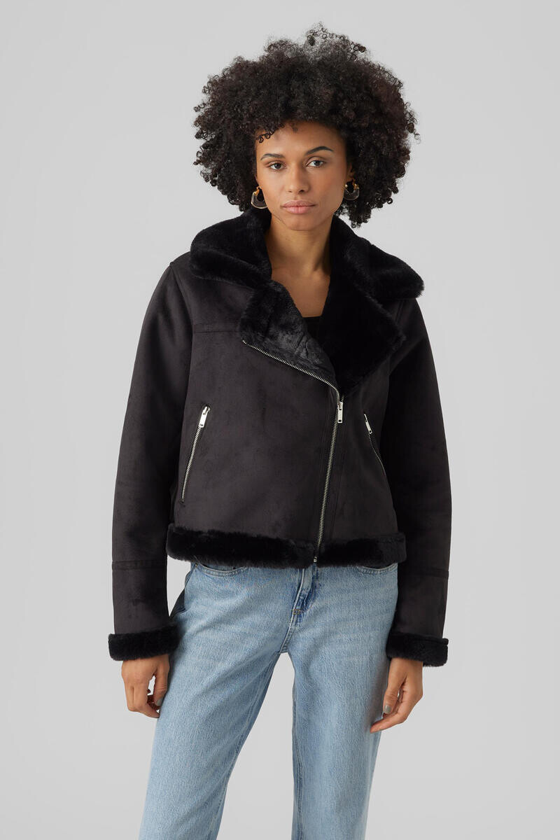 

Короткая куртка с эффектом замши Vero Moda, черный