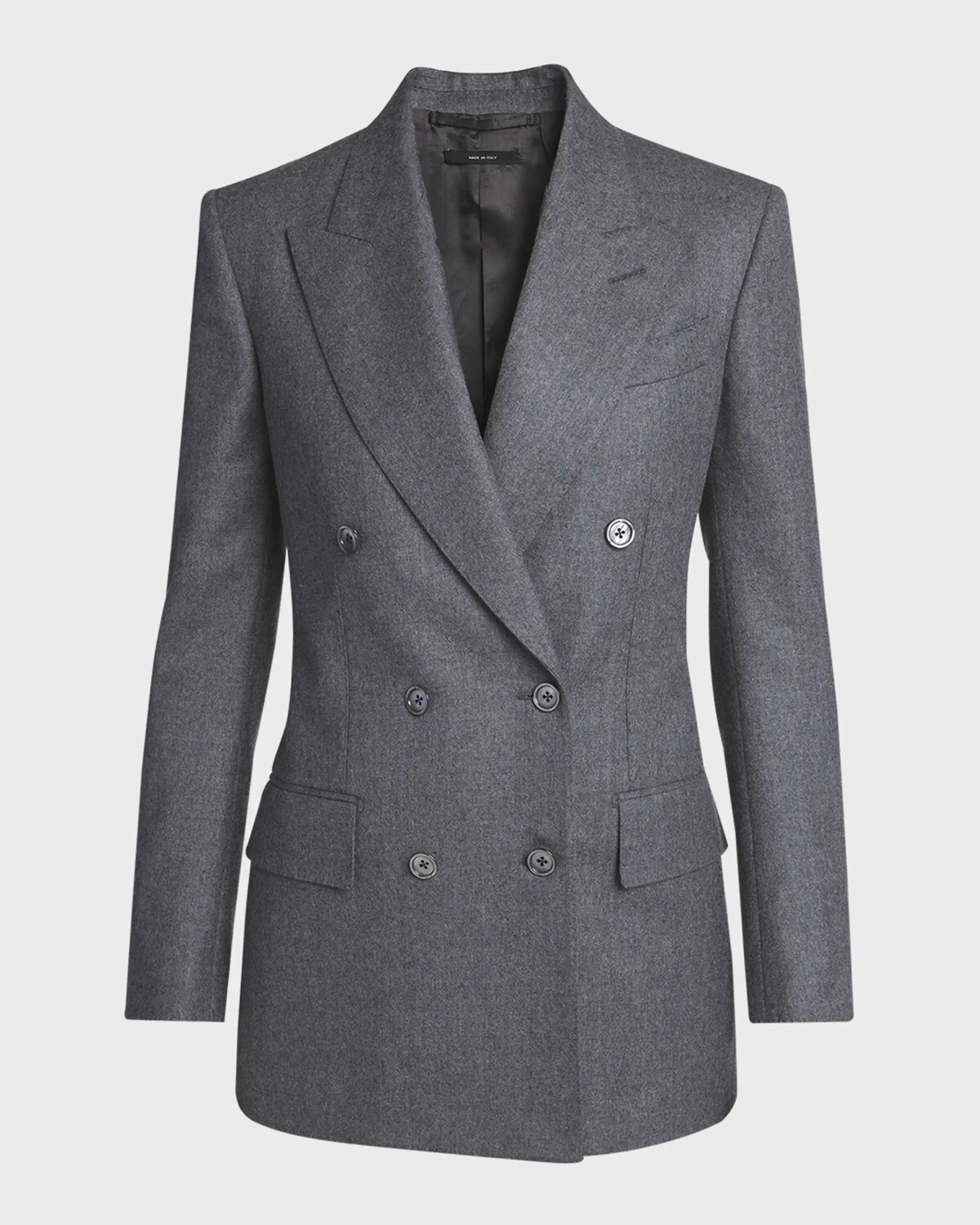 

Компактный двубортный пиджак из натуральной шерсти Tom Ford, цвет Grey Melan