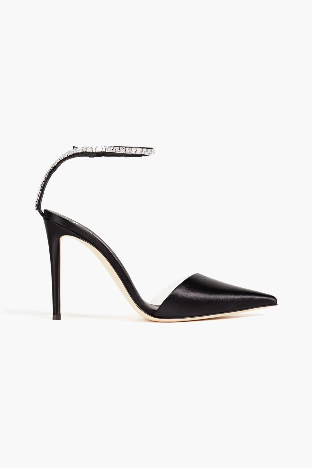 

Атласные туфли с кристаллами Giuseppe Zanotti, черный
