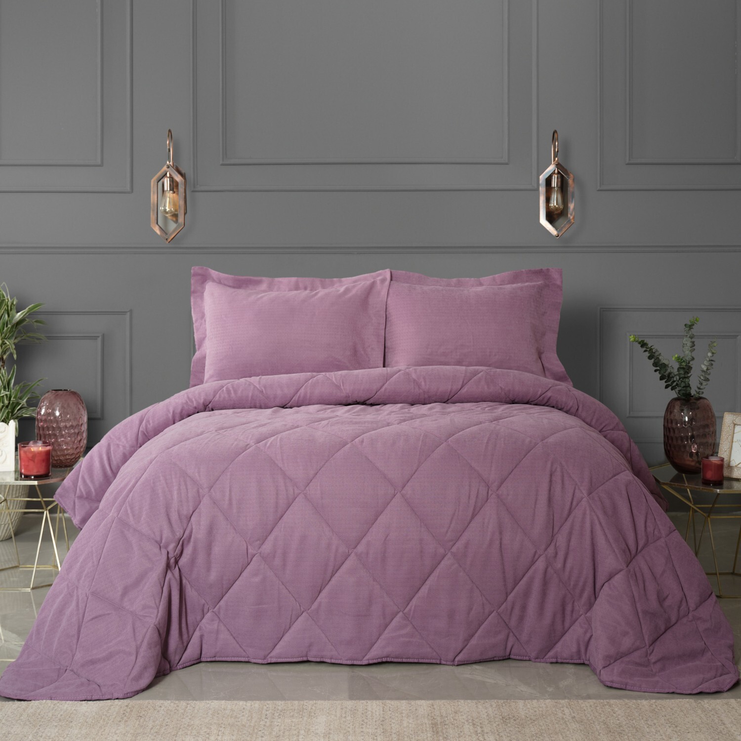 

Комплект постельного белья Karaca Home Glaze Dry Rose Частный двухместный комфортный набор