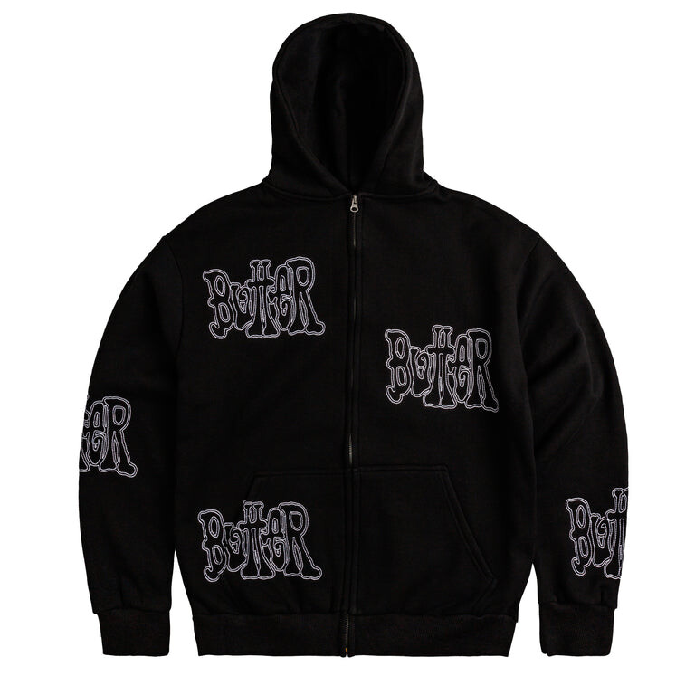 Толстовка Tour Zip-Thru Hoodie Butter Goods, черный