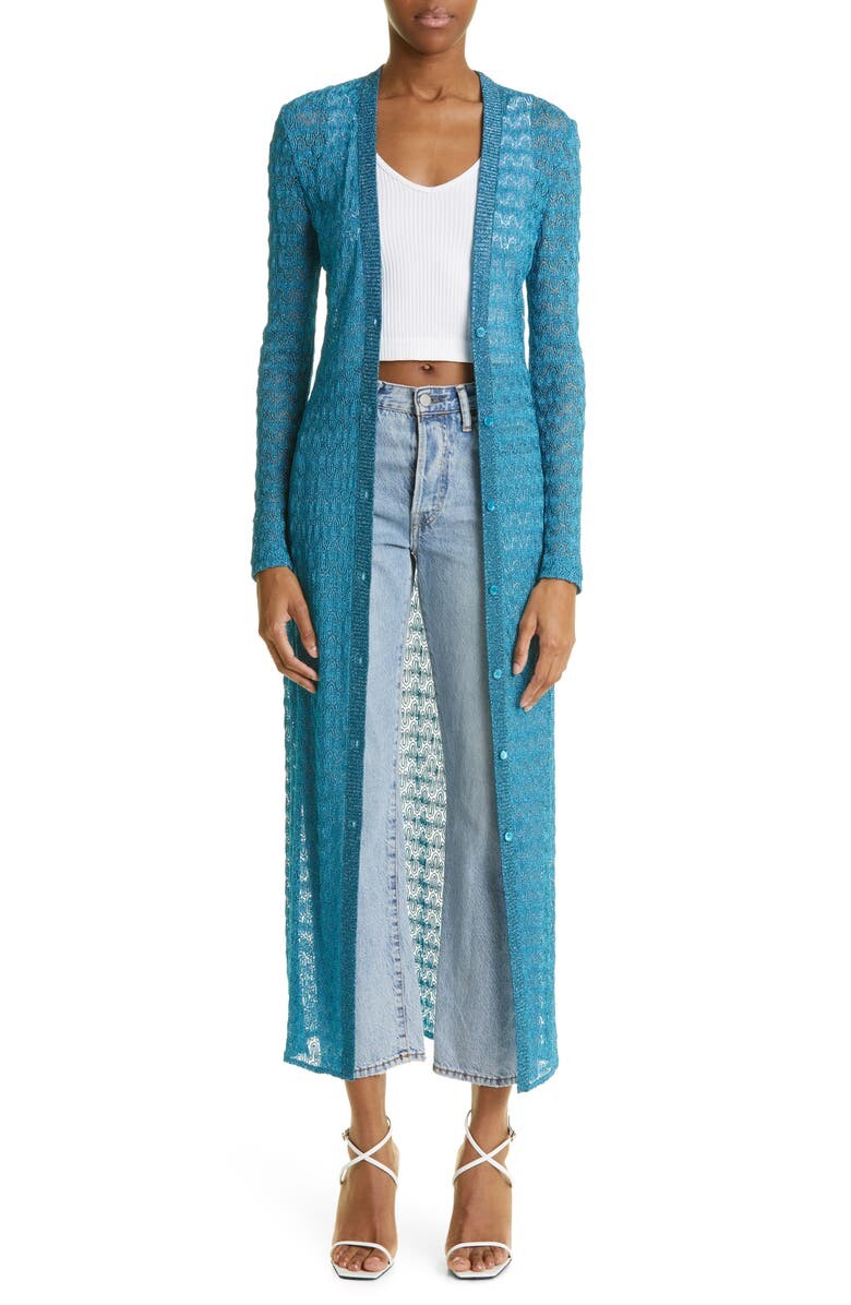 

Удлиненный кружевной кардиган Raschel Lamé MISSONI