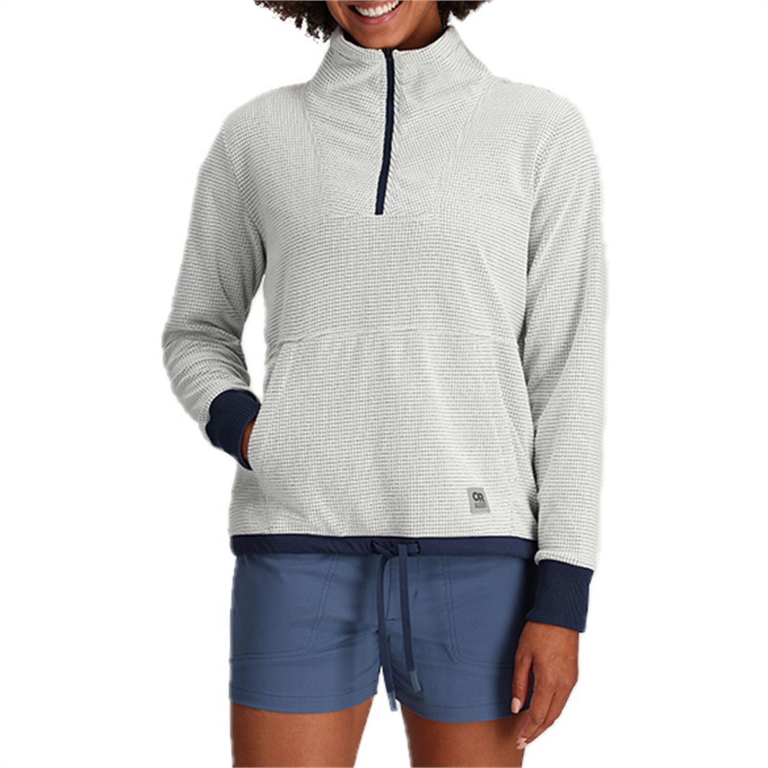 

Пуловер Outdoor Research Trail Mix Quarter Zip, цвет Snow/Naval Blue