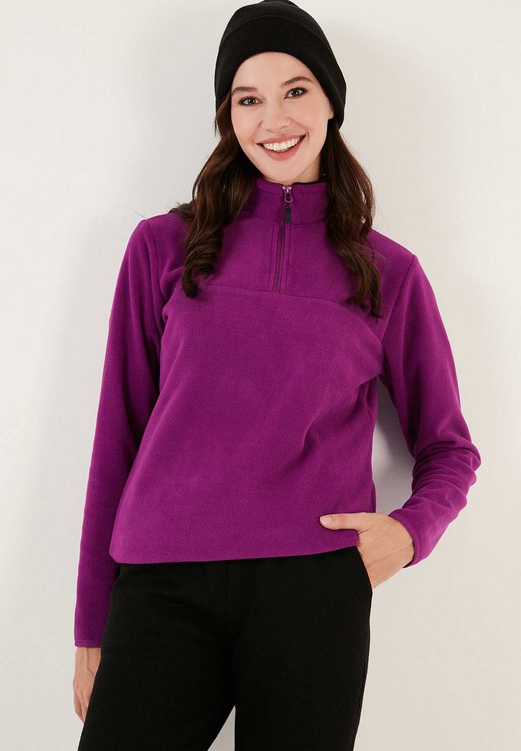 

Флисовый свитер HIGH COLLAR LELA, фиолетовый