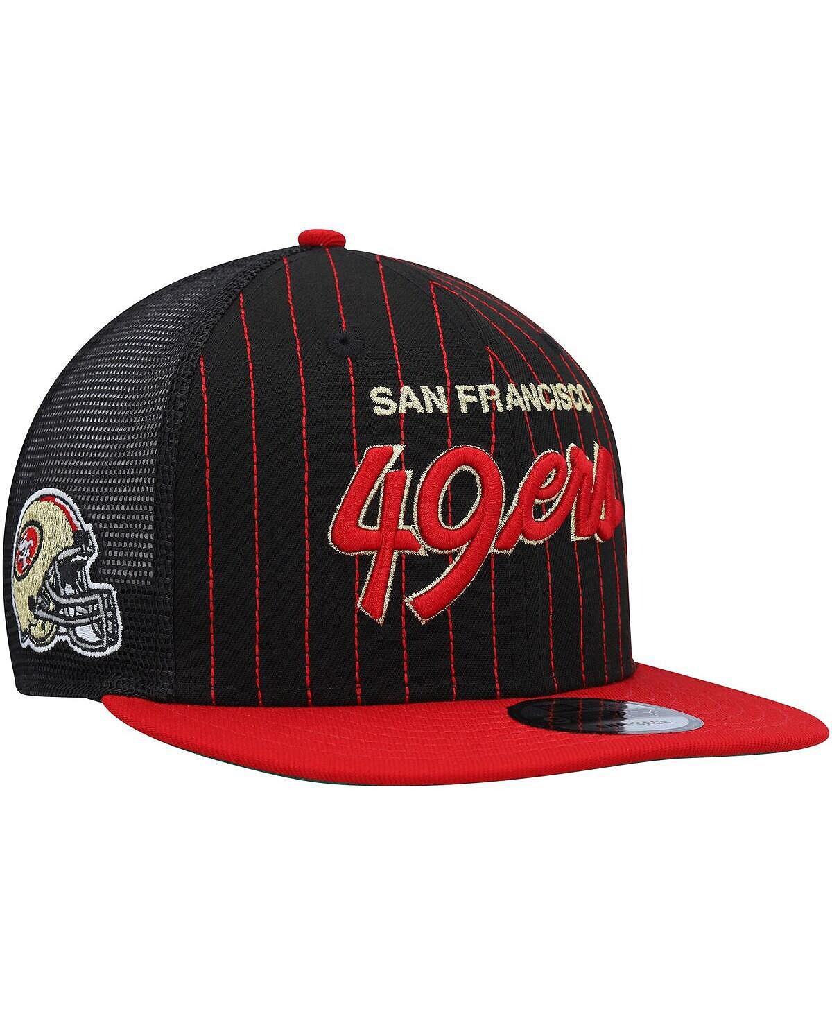 

Мужская черная, алая шляпа San Francisco 49Ers в тонкую полоску 9Fifty Snapback New Era