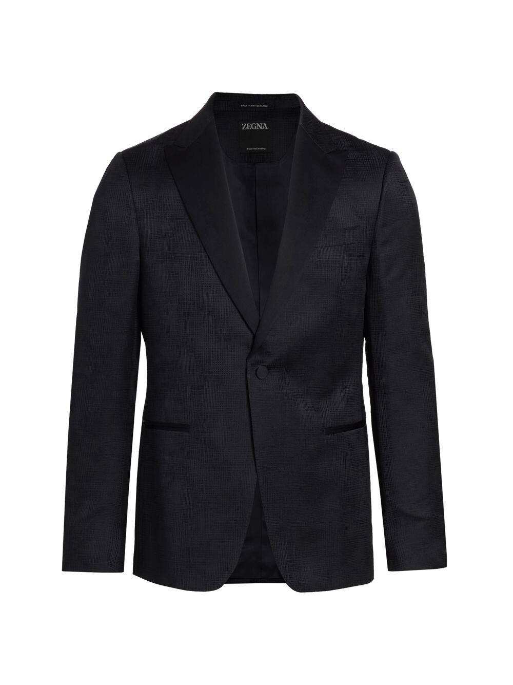 

Текстурированный блейзер с заостренными лацканами ZEGNA, черный