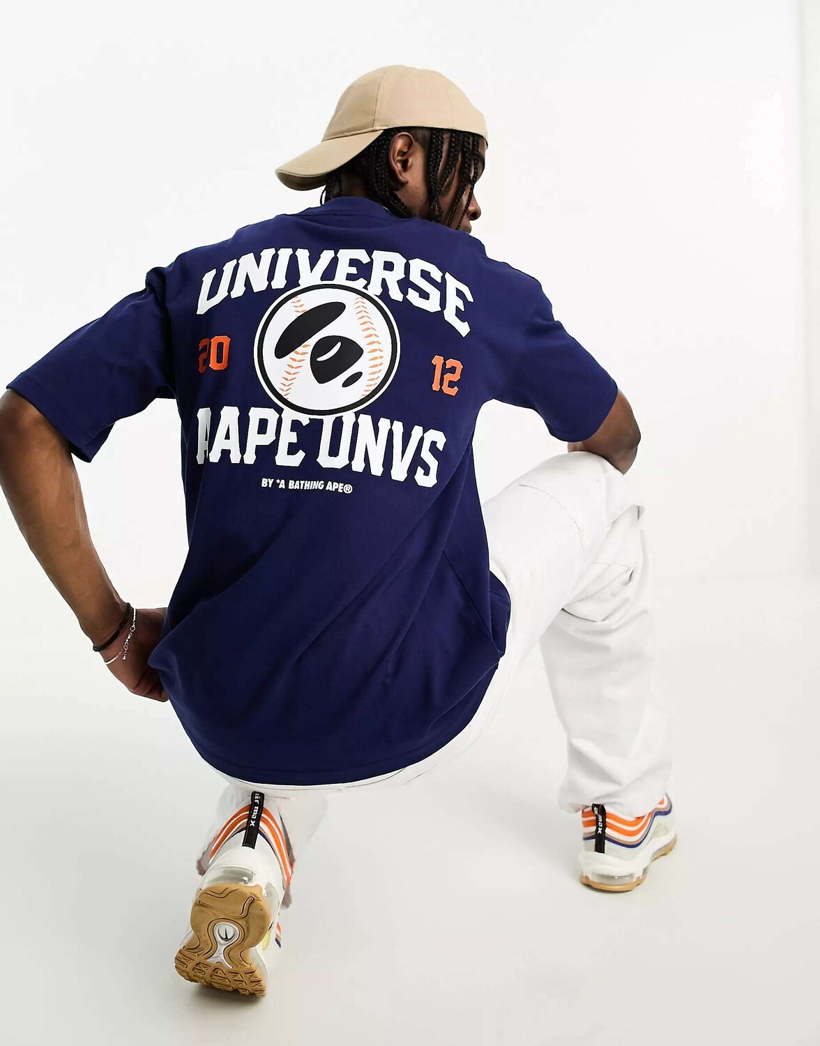 

Темно-синяя бейсбольная футболка Aape By A Bathing Ape A Bathing Ape, Синий