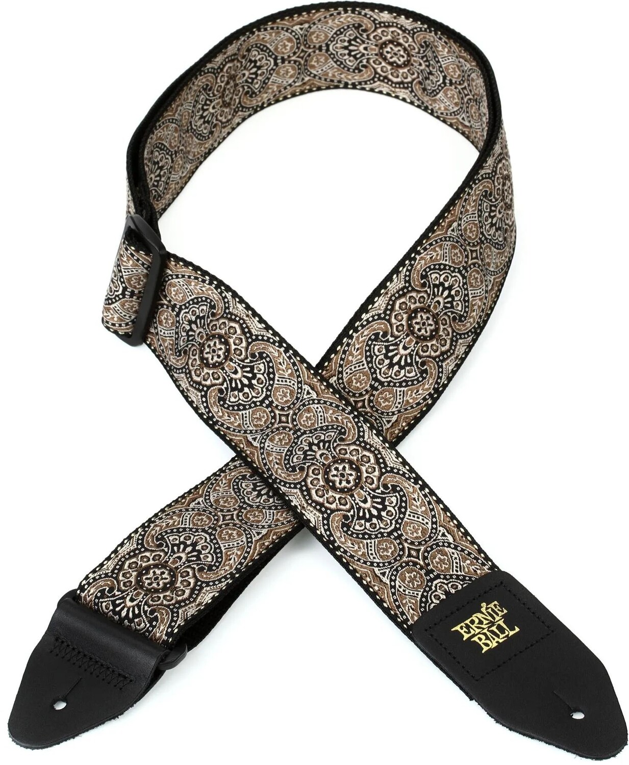 

Жаккардовый ремень для гитары Ernie Ball — золотой и черный с узором пейсли