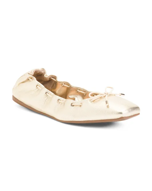 

Кожаные балетки Valarrae Career Vince Camuto, цвет Light Gold