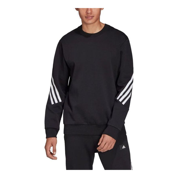 Толстовка Men's adidas FI Crew Stripe Splicing Sports Round Neck Pullover Black, черный