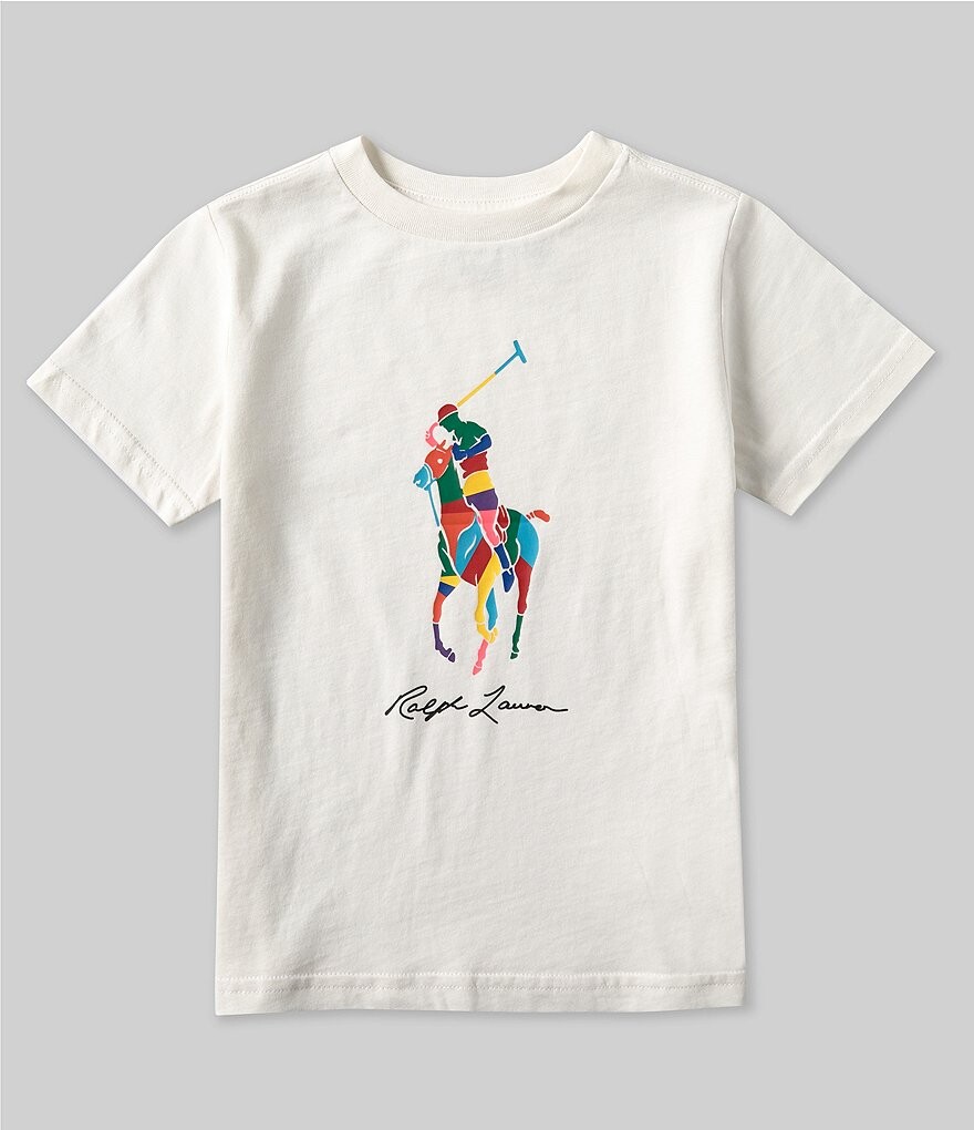 

Футболка из джерси с короткими рукавами Polo Ralph Lauren Little Boys 2T-7 Big Pony, белый