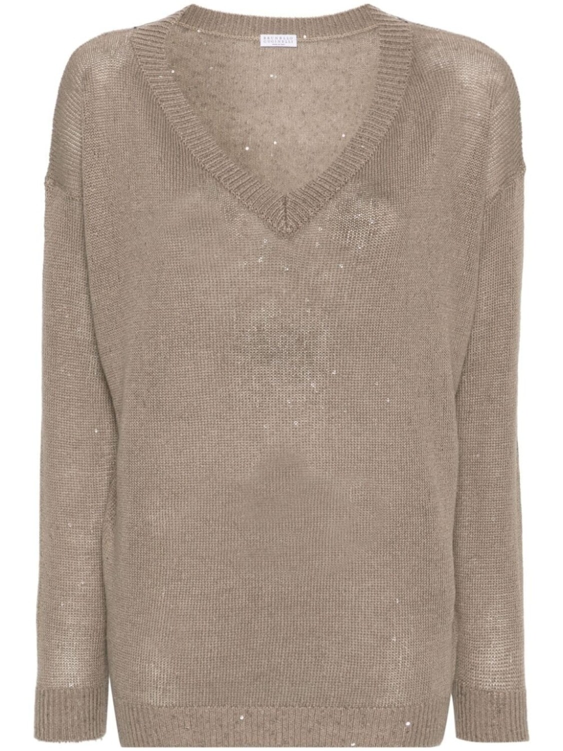 

Brunello Cucinelli джемпер с пайетками, коричневый