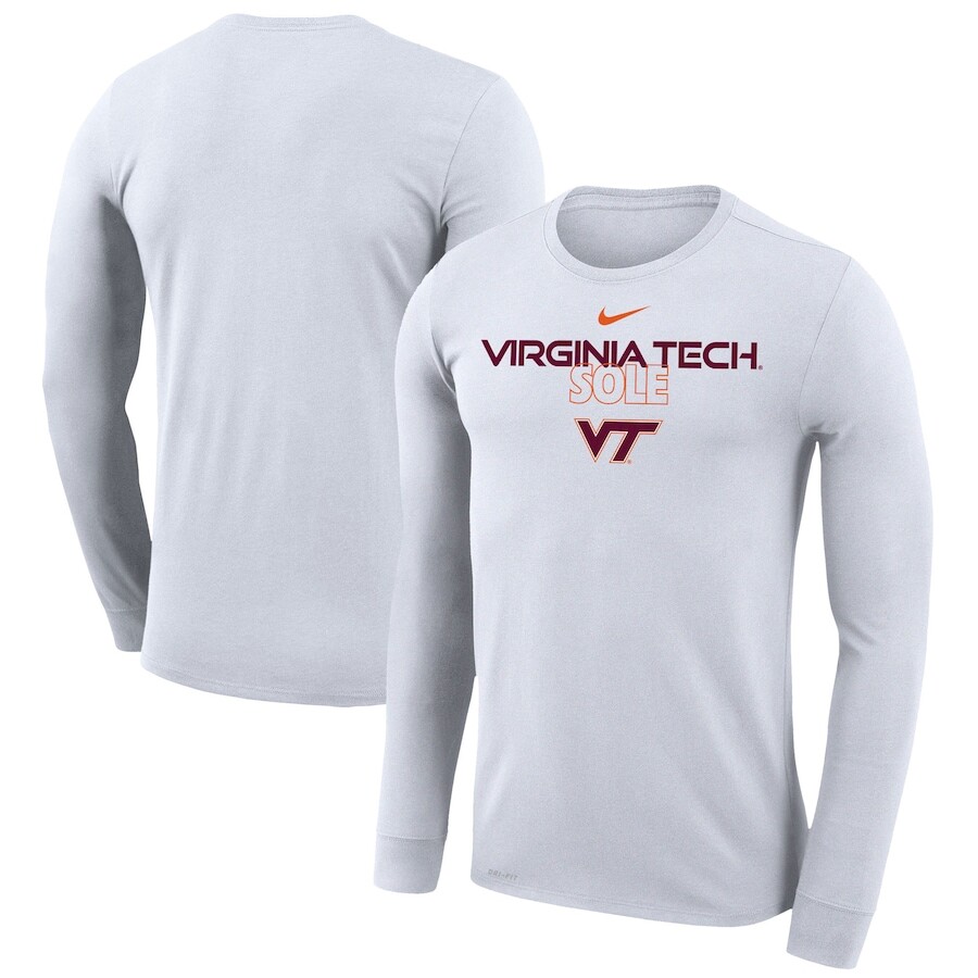 

Футболка с длинным рукавом Nike Virginia Tech Hokies, белый
