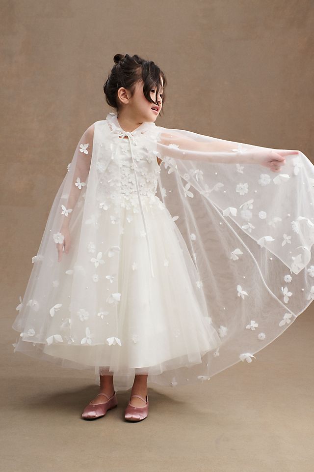 Накидка Princess Daliana Flower Girl, белый реальные фотографии длинные платья принцессы для девочек 2022 платья для девочек с многоярусными цветами для свадебной вечеринки фатиновое