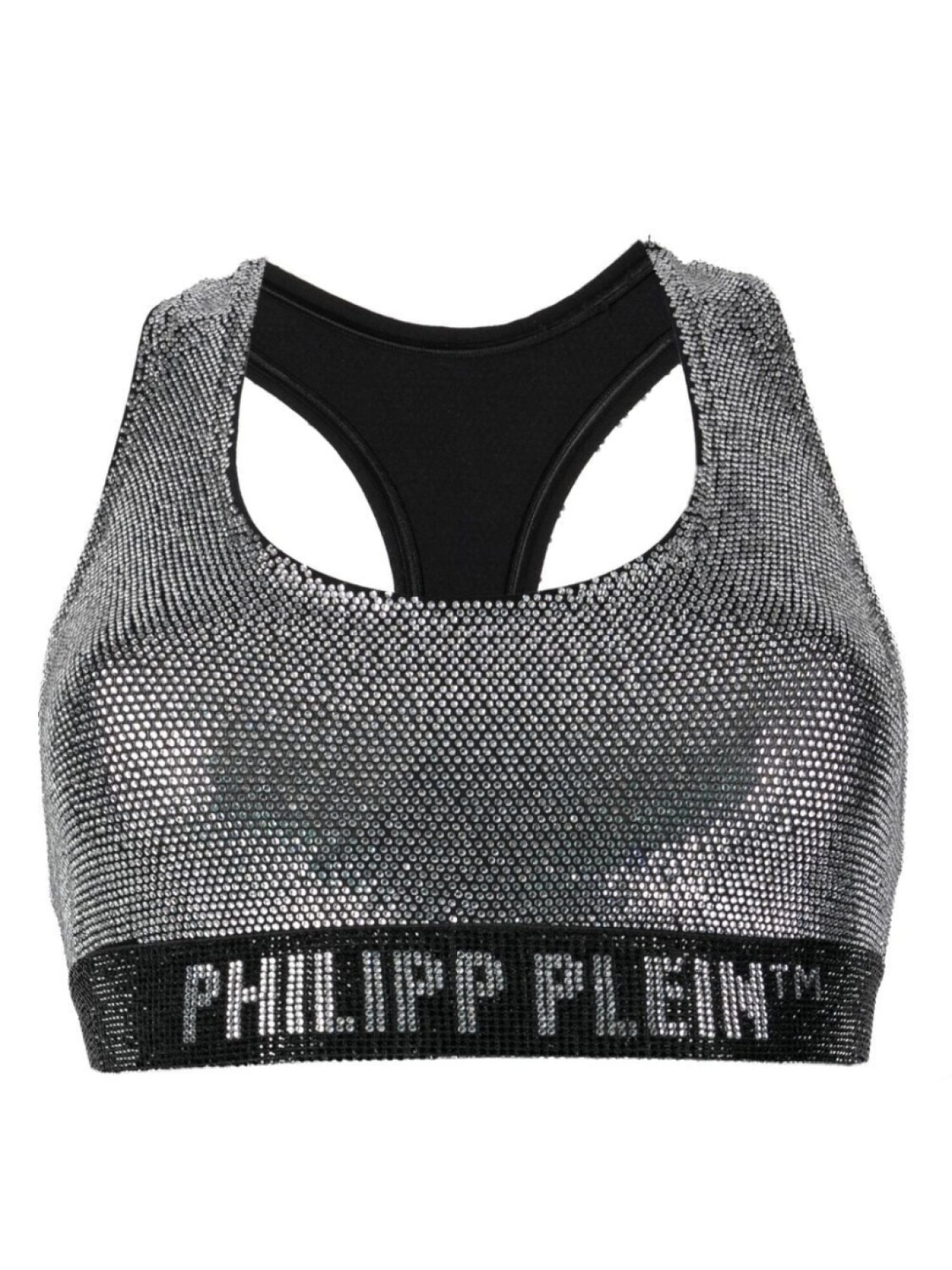 

Philipp Plein спортивный бюстгальтер с кристаллами, белый