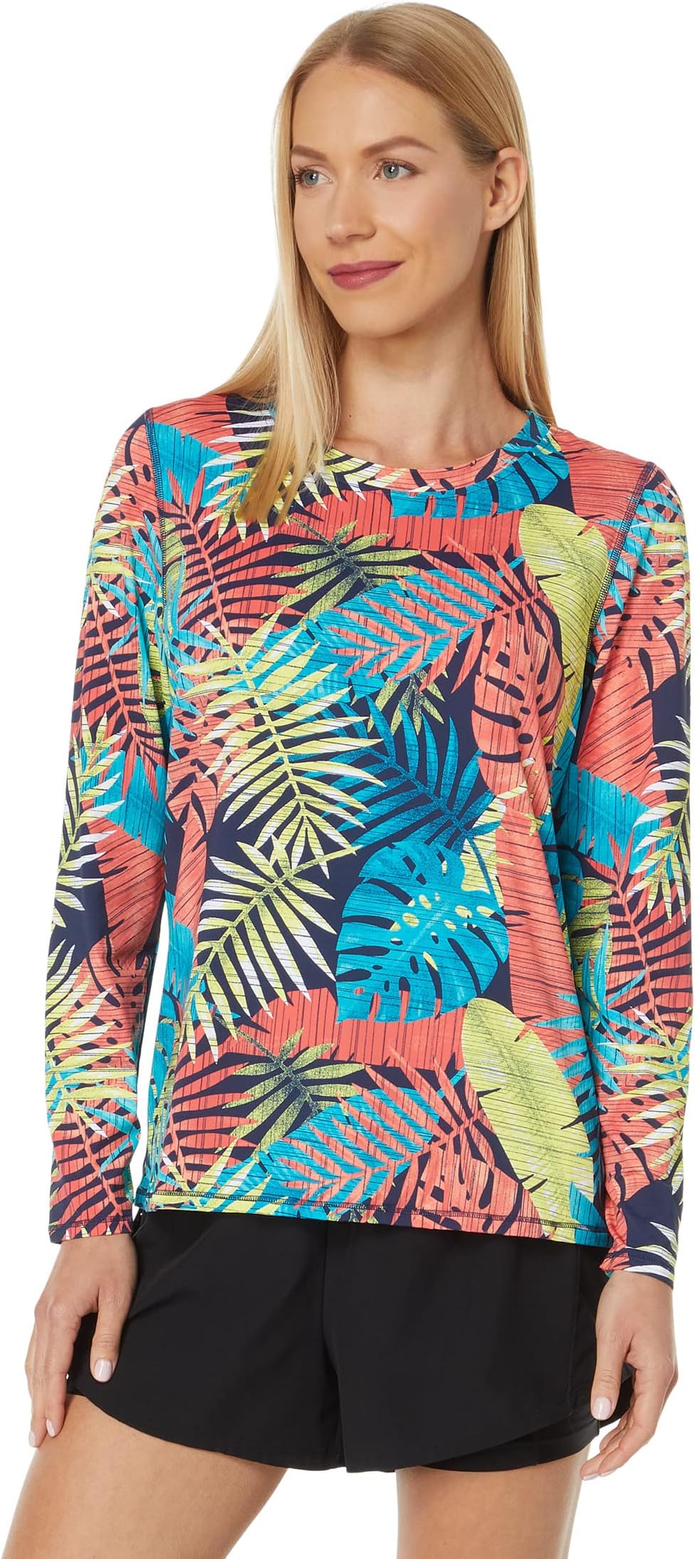 Солнцезащитная рубашка Sunsmart UPF 50+ с принтом L.L.Bean, цвет Darkest Navy Tropical